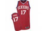 Men Adidas Philadelphia 76ers #17 JJ Redick Authentic Red Road NBA Jersey