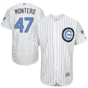 Chicago Cubs #47 Miguel Montero White(Blue Strip) Flexbase Authentic Collection 2016 Fathers Day Stitched Baseball Jersey