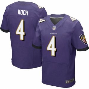 Mens Nike Baltimore Ravens #4 Sam Koch Elite Purple Team Color NFL Jersey