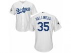 Los Angeles Dodgers #35 Cody Bellinger Replica White Home 2017 World Series Bound Cool Base MLB Jersey