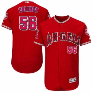 Men\'s Majestic Los Angeles Angels of Anaheim #56 Kole Calhoun Red Flexbase Authentic Collection MLB Jersey