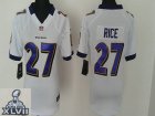 2013 Super Bowl XLVII Women NEW nfl Baltimore Ravens #27 Rice White (women new)