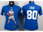Nike Women New York Giants #80 Cruz Blue Portrait Fashion Game Jerseys