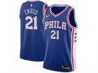 Men Nike Philadelphia 76ers #21 Joel Embiid Blue Stitched NBA Swingman Jersey