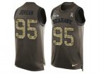 Mens Nike Seattle Seahawks #95 Dion Jordan Limited Green Salute to Service Tank Top NFL Jersey