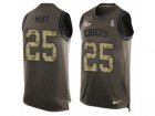 Mens Nike Kansas City Chiefs #25 Marqueston Huff Limited Green Salute to Service Tank Top NFL Jersey