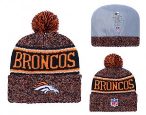 Broncos Team Logo Fashion Pom Knit Hat YD