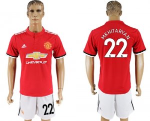 2017-18 Manchester United 22 MKHITARYAN Home Soccer Jersey
