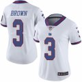 Women's Nike New York Giants #3 Josh Brown Limited White Rush NFL Jersey