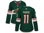 Women Adidas Minnesota Wild #11 Zach Parise Green Home Authentic Stitched NHL Jersey