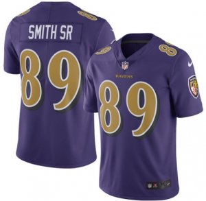 Mens Baltimore Ravens #89 Steve Smith Sr Nike Purple Color Rush Limited Jersey
