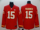 Nike Chiefs #15 Patrick Mahomes Red Therma Long Sleeve Jersey