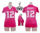 2015 Super Bowl XLIX nike women nfl jerseys new england patriots #12 brady pink