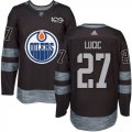 Mens Edmonton Oilers #27 Milan Lucic Black 1917-2017 100th Anniversary Stitched NHL Jersey