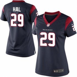 Women\'s Nike Houston Texans #29 Andre Hal Limited Navy Blue Team Color NFL Jersey