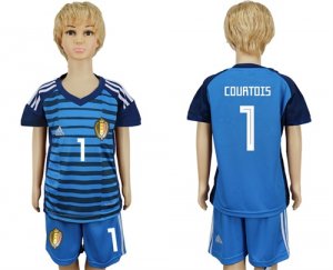 Belgium 1 COURTOIS Goalkeeper Youth 2018 FIFA World Cup Soccer Jersey