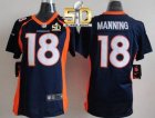 Women Nike Broncos #18 Peyton Manning Blue Alternate Super Bowl 50 NFL Jersey