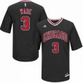 Mens Adidas Chicago Bulls #3 Dwyane Wade Authentic Black Short Sleeve NBA Jersey