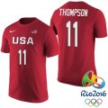 Klay Thompson USA Dream Twelve Team #11 2016 Rio Olympics Red T-Shirt