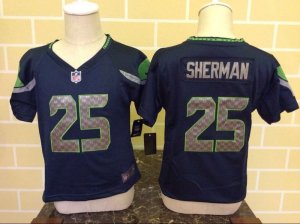 Kids Nike Seattle Seahawks #25 Sherman blue Jerseys
