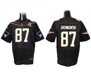 2016 Pro Bowl Nike New England Patriots #87 Rob Gronkowski Black jerseys(Elite)