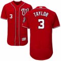 Mens Majestic Washington Nationals #3 Michael Taylor Red Flexbase Authentic Collection MLB Jersey