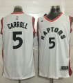 Toronto Raptors #5 DeMarre Carroll White Stitched NBA Jersey