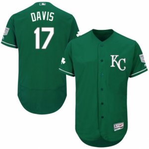 Men\'s Majestic Kansas City Royals #17 Wade Davis Green Celtic Flexbase Authentic Collection MLB Jersey