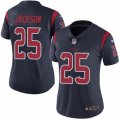 Women's Nike Houston Texans #25 Kareem Jackson Limited Navy Blue Rush NFL Jersey