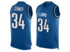 Nike Detroit Lions #34 Zach Zenner Limited Light Blue Player Name & Number Tank Top NFL Jersey