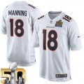 Youth Nike Denver Broncos #18 Peyton Manning White Super Bowl 50 Stitched NFL Game Event Jersey