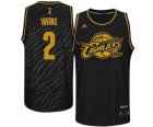 nba cleveland cavaliers #2 irving black[Gold lettering fashion]