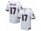 Mens Nike Baltimore Ravens #17 Mike Wallace Elite White NFL Jersey