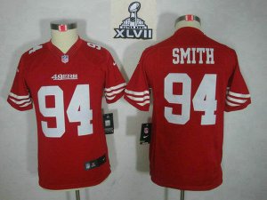 2013 Super Bowl XLVII Youth NEW NFL San Francisco 49ers #94 Justin Smith Red (Youth Limited)