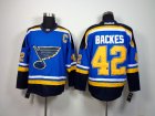 NHL st. louis blues #42 backes blue-black jerseys