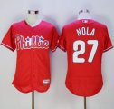 Philadelphia Phillies #27 Aaron Nola Red Flexbase Authentic Collection Stitched Baseball Jersey