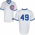 Mens Majestic Chicago Cubs #49 Jake Arrieta Replica White 1988 Turn Back The Clock Cool Base MLB Jersey