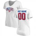 Atlanta Falcons NFL Pro Line by Fanatics Branded Womens Any Name & Number Banner Wave V Neck T-Shirt White
