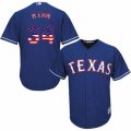 Mens Majestic Texas Rangers #34 Nolan Ryan Authentic Royal Blue USA Flag Fashion MLB Jersey