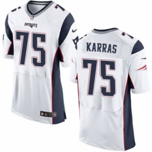 Mens Nike New England Patriots #75 Ted Karras Elite White NFL Jersey