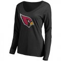 Womens Arizona Cardinals Pro Line Primary Team Logo Slim Fit Long Sleeve T-Shirt Black