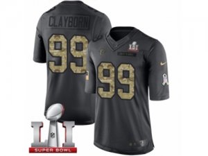 Mens Nike Atlanta Falcons #99 Adrian Clayborn Limited Black 2016 Salute to Service Super Bowl LI 51 NFL Jersey