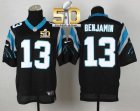 Nike Carolina Panthers #13 Kelvin Benjamin Black Team Color Super Bowl 50 Men Stitched NFL Elite Jersey