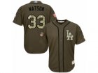 Youth Majestic Los Angeles Dodgers #33 Tony Watson Authentic Green Salute to Service MLB Jersey