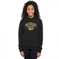 Womens New Orleans Pelicans Gold Collection Pullover Hoodie Black