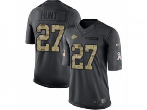 Mens Nike Kansas City Chiefs #27 Kareem Hunt Limited Black 2016 Salute to Service NFL Jersey