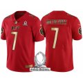 Men Pittsburgh Steelers #7 Ben Roethlisberger AFC 2017 Pro Bowl Red Gold Limited Jersey