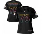 Womens Nike Pittsburgh Steelers #78 Alejandro Villanueva Game Black Fashion NFL Jersey