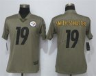 Nike Steelers #19 JuJu Smith-Schuster Olive Women Salute To Service Limited Jersey