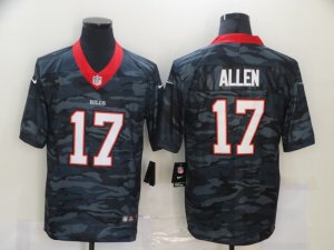 Nike Bills #17 Josh Allen Black Camo Limited Jersey